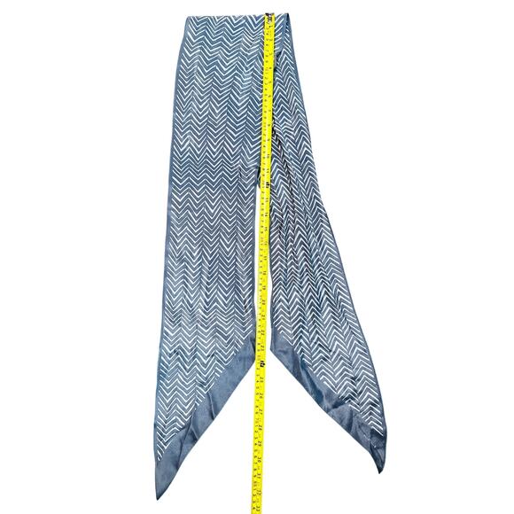 Evan Picone Grey Herringbone Silk Scarf 66"L x 7"W - Picture 3 of 6